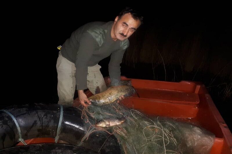 کشف ۵۰۰ متر تور ماهیگیری در تالاب بین المللی کانی برازان مهاباد کشف ۵۰۰ متر تور ماهیگیری در تالاب بین المللی کانی برازان مهاباد