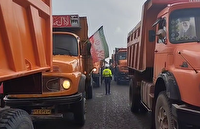 برگزاری رژه خودرویی کامیونداران بخش شال