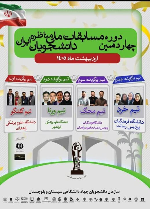 معرفی برگزیدگان چهارمین دوره مناظرات دانشجویی سیستان و بلوچستان