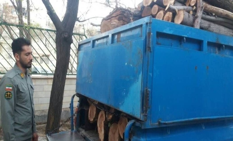 توقیف ۴ دستگاه خودرو حامل چوب قاچاق در ایست و بازرسی‌
