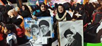 نقاشی تمثال رهبر شهید توسط هنرمندان تجسمی باشت