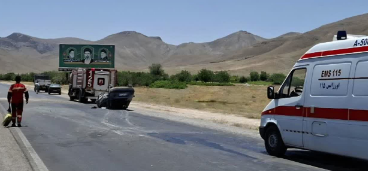 حادثه واژگونی خودرو با چهار مصدوم در محور سفیددشت - فرخشهر