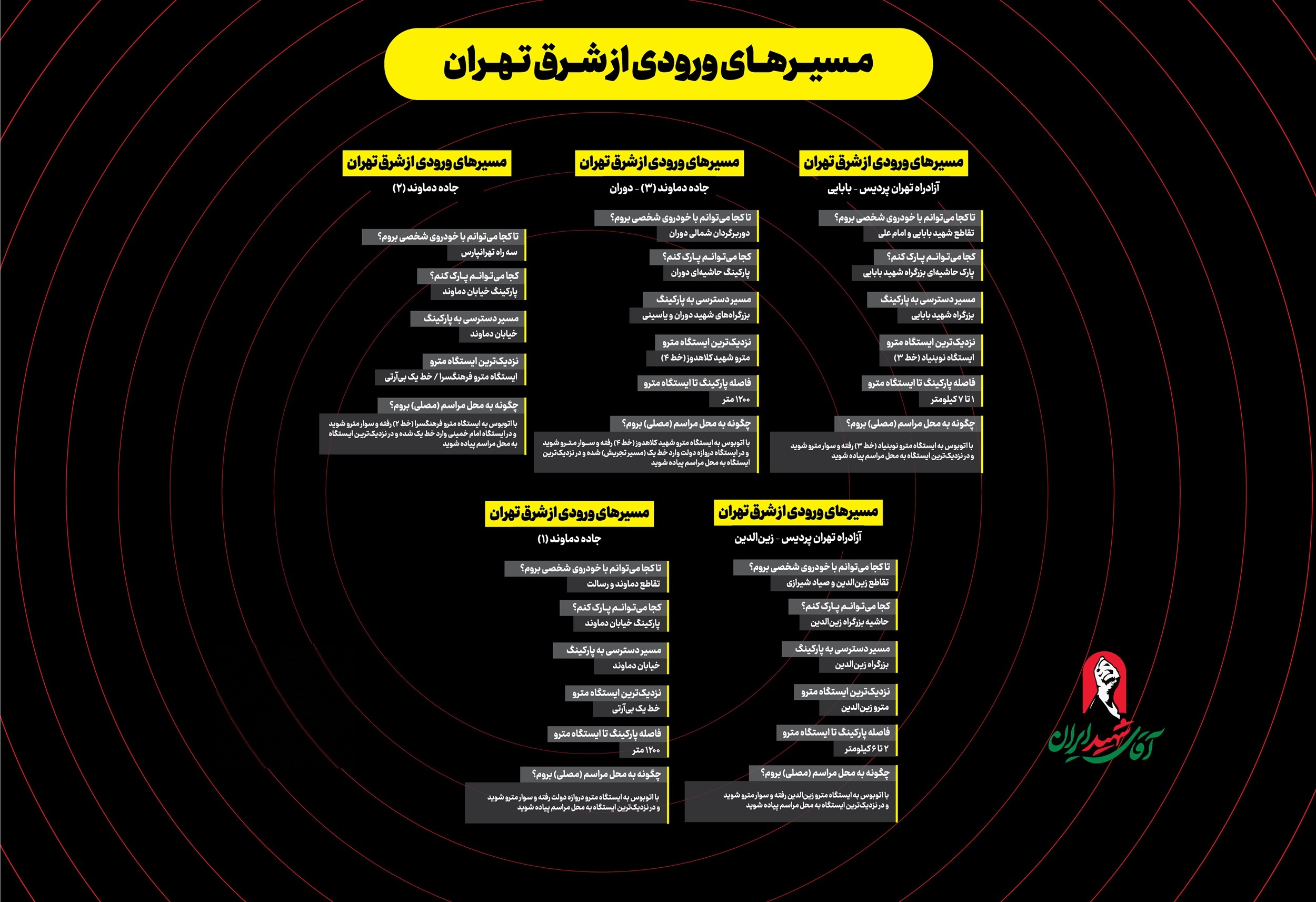 مسیرهای دسترسی به محل برگزاری مراسم وداع و تشییع رهبر شهید ; از کدام مسیر وارد تهران شویم؟