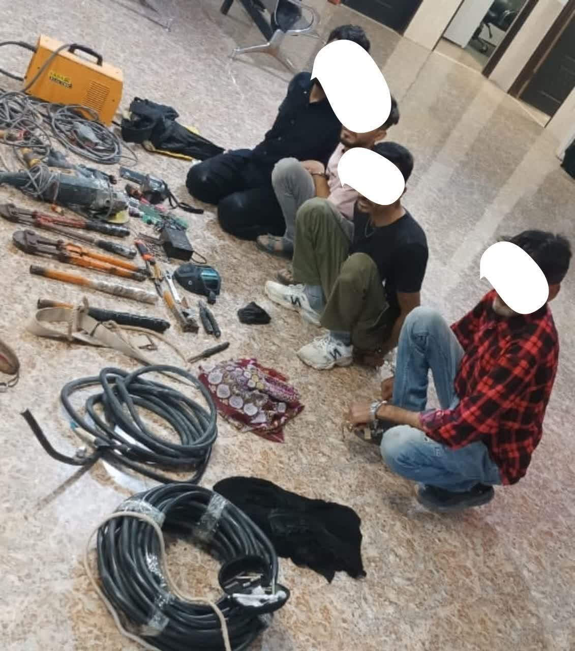 دستگیری ۴ سارق کابل برق فشار قوی در آبادان