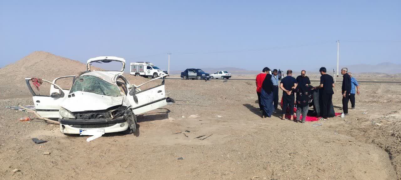 ۶ مصدوم و یک فوتی در اثر واژگونی سواری پژو ۲۰۶ در محور طبس به یزد