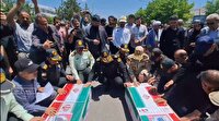 تشییع پیکر مطهر دو شهید انتظامی بر دستان مردم مرزدار بانه و سقز