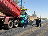 آسفالت ۴ هزار مترمربع از معابر روستای شجیرات باوی با تأمین قیر رایگان