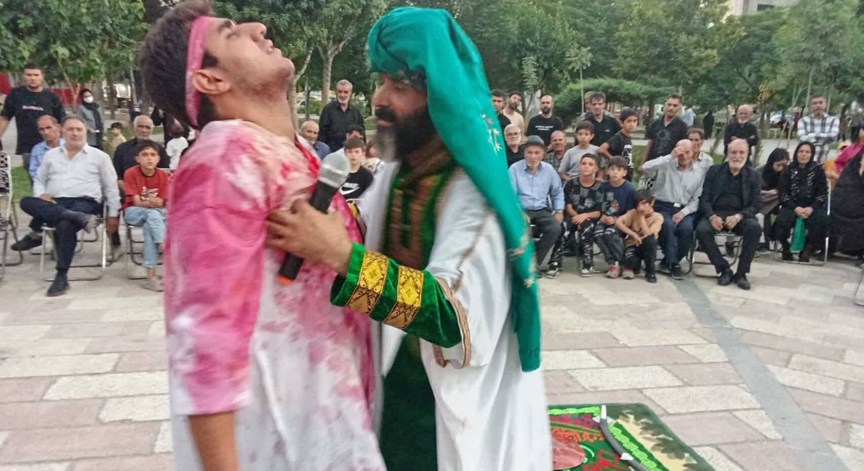 آیین ۱۰ شب تعزیه‌ خوانی در بوستان استاد شهریار نسیم‌شهر