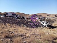 ۴ کشته در واژگونی یک دستگاه اتوبوس در جاده روستایی مُنُند شهرستان درمیان خراسان جنوبی